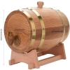 Beczka do przechowywania wina i spirytusu, 3 l, beczka z drewna dębowego, dozownik piwa z drewnianym stojakiem na whisky, bourbon, tequilę, 9,25 x 6,3