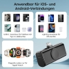 Eazpower Mini Powerbank 5000 mAh, zintegrowany składany USB-C i wtyczka Lightning, kompatybilny ze wszystkimi urządzeniami z serii iPhone, Samsung S22