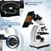 Mikroskop binokularowy 40-1000X z oświetleniem LED, współosiowym stolikiem mechanicznym, okularami WF10X i WF25X, adapterem do telefonu komórkowego, m