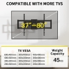 Alphamount Uchwyt ścienny do telewizora do większości telewizorów 4K LED i OLED o przekątnej do 45 kg, uchwyt na telewizor z dwoma ramionami przegubow