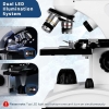 Mikroskop binokularowy 40-1000X z oświetleniem LED, współosiowym stolikiem mechanicznym, okularami WF10X i WF25X, adapterem do telefonu komórkowego, m