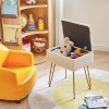 Taboret do makijażu, kwadratowy taboret z aksamitu, nowoczesny, wielofunkcyjny taboret do makijażu do sypialni, salonu, biura, złote nogi, 40 x 29,5 x