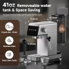 AMZCHEF Ekspres do kawy 20 bar z wyświetlaczem LED, Home 2 w 1, ze zdejmowanym zbiornikiem o pojemności 1,2 l, do domu, na prezent, kompaktowa maszyna