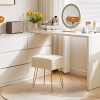 Taboret do makijażu, kwadratowy taboret z aksamitu, nowoczesny, wielofunkcyjny taboret do makijażu do sypialni, salonu, biura, złote nogi, 40 x 29,5 x
