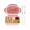 Lunchbox śniadaniówka pojemnik na śniadanie obiad z przegródkami sztućce róż