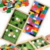 Kingszop Drewniana Gra Zręcznościowa Piłkarzyki Cymbergaj Tetris Fast Sling 2W1 Zestaw 34,5X21,5
