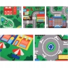 KingSzop Dywan Mata 90x60 3+ z Ulicami Miasto + Samochód z Wyrzutnią Zestaw dla Dzieci