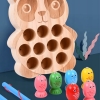 Polecamy - Kreatywna Manipulacyjna Drewniana Zabawka Edukacyjna Łowienie Rybek Sensoryczny Montessori