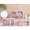 Kosmetyczka podróżna turystyczna zestaw 3w1 przezroczysta na kosmetyki