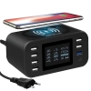 Stacja ładowania bezprzewodowego z 7 inteligentnymi portami USB i wyświetlaczem LED