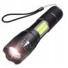 Latarka wojskowa LED taktyczna z zoomem i COB – USB