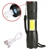 Latarka wojskowa LED taktyczna z zoomem i COB – USB
