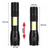 Latarka wojskowa LED taktyczna z zoomem i COB – USB