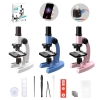 Mikroskop naukowy optyczny laboratoryjny 3 obiektywy zoom 300x-1200x zestaw