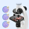 Mikroskop naukowy optyczny laboratoryjny 3 obiektywy zoom 300x-1200x zestaw