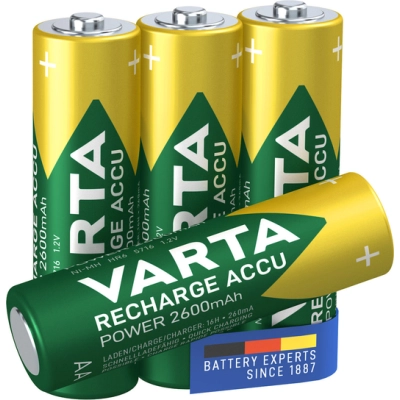 4x Akumulatorki VARTA RECHARGE ACCU POWER LR6 AA 2600 mAh Ready2Use - oryginalny blister