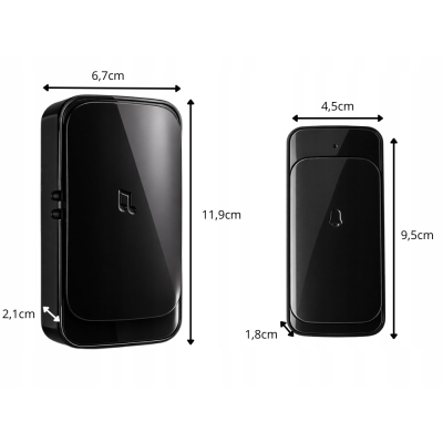 Dzwonek bezprzewodowy do drzwi furtki zasięg 300m led baterie wodoodporny