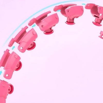 Polecamy - Hula Hop Masujące Z Obciążeniem Odchudzające Obciążnikiem Smart Z Wypustkami Hulahop Różowe HIT + Plan Ćwiczeń na 4 tygodnie Gratis