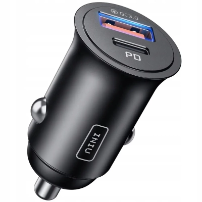 Ładowarka Samochodowa Podwójna INIU 60W PD 3.0 5A USB A USB C