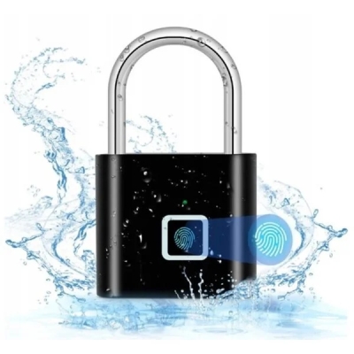 Inteligentna kłódka na odcisk palca – czarna, wodoodporna, mocna i wygodna