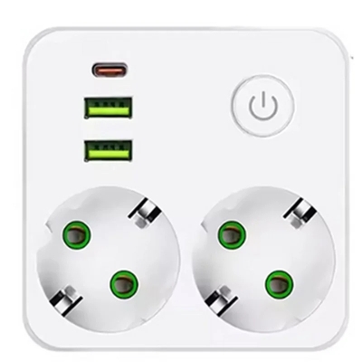 Gniazdo Zasilające 5-w-1 2x EU + 3x USB z Portem Type-C