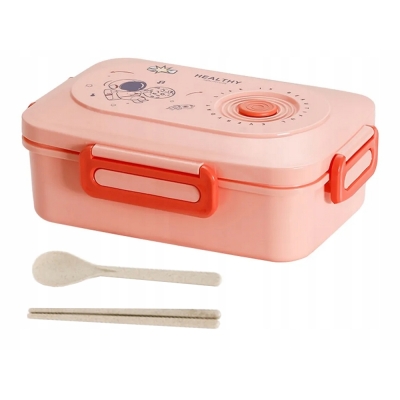 Zestaw Lunchbox śniadaniówka pojemnik na śniadanie obiad z przegródkami sztućce