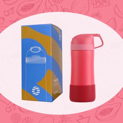 Butelka na wodę dla dzieci 400 ml ze słomką, stal nierdzewna, podwójne ścianki, izolowana próżniowo, szczelna, 12 godzin ciepła i 24 godziny zimna - Ż