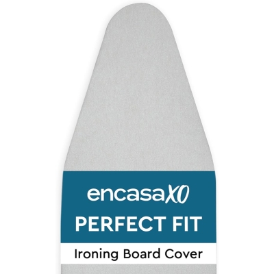 Encasa Homes Pokrowiec na stół do prasowania 125 x 39 cm z silikonu odblaskowego z bawełny metalicznej, z grubą pianką i poduszką filcową, skraca czas