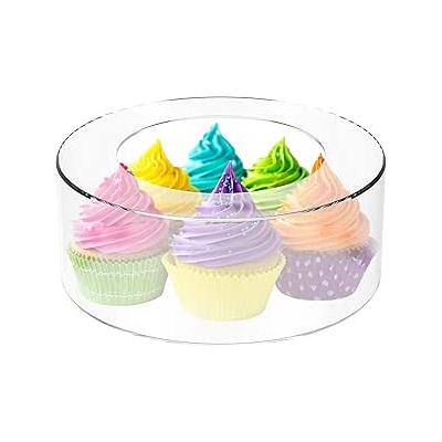 Akrylowy stojak na ciasto, wypełniany, przezroczysty stojak na ciasto, okrągły stojak na ciasto w kształcie cylindra, bez dna, stojak na ciasto