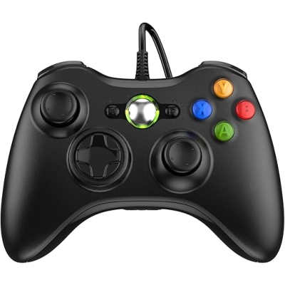 Diswoe Xbox 360 Game Controller, USB Przewodowy kontroler Gamepad o ergonomicznej konstrukcji dla Xbox 360 PC(Windows 7/8 / 8.1/10 / XP/Vista)
