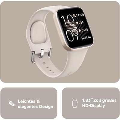 BingoFit Fitness Tracker, smartwatch z funkcją telefonu, zegarek fitness z pulsometrem, krokomierzem, monitorowaniem snu, tlenem we krwi, ekran dotyko