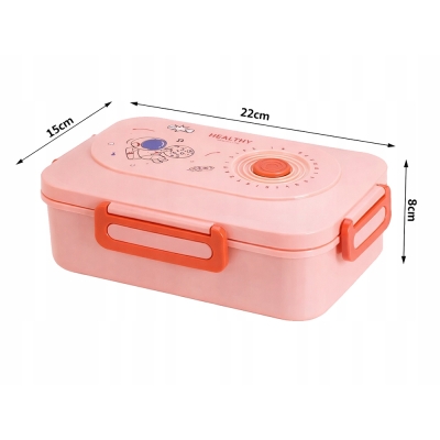 Zestaw Lunchbox śniadaniówka pojemnik na śniadanie obiad z przegródkami sztućce