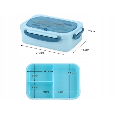 Lunchbox śniadaniówka pojemnik na śniadanie obiad z przegródkami sztućce