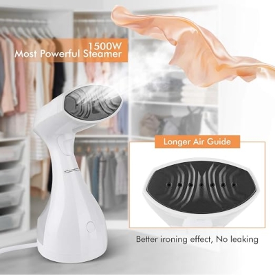 Parownica HOMEASY Vertical Iron 1500 W, przenośna, do użytku w domu i w podróży, 280 ml, białe