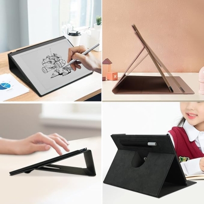 Etui obrotowe 360° do tabletu Remarkable 2, inteligentne etui ochronne z funkcją podstawki i uchwytem na długopis, czarne