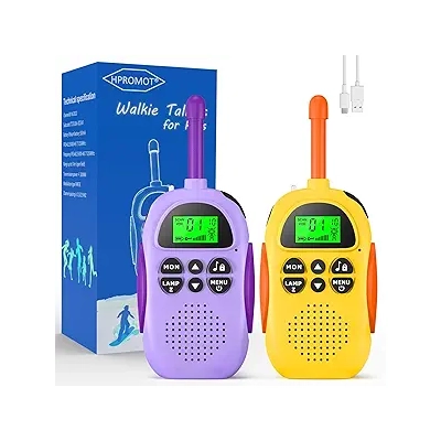 Walkie-talkie HPROMOT dla dzieci, zabawki akumulatorowe dla chłopców i dziewcząt w wieku 5-7 lat, 22 kanały, radio dwukierunkowe, zabawka świąteczna,