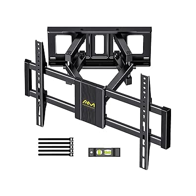 Alphamount Uchwyt ścienny do telewizora do większości telewizorów 4K LED i OLED o przekątnej do 45 kg, uchwyt na telewizor z dwoma ramionami przegubow