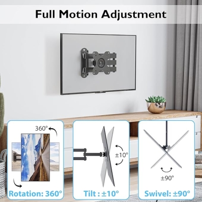 BONTEC Przegubowy Uchwyt Ścienny Full Motion, Do TV i Monitorów LED LCD 13