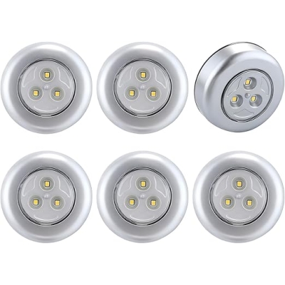 estaw 6 lampek dotykowych LED, oświetlenie szafkowe zasilane bateryjnie, samoprzylepne światło dociskowe