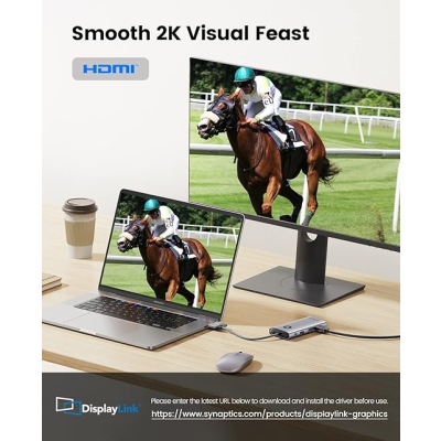 Orico Stacja Dokująca DPL12 12 w 1 Type-C HDMI DP 2K RJ45 Audio Jack TF / SD USB 3.0 5Gbps