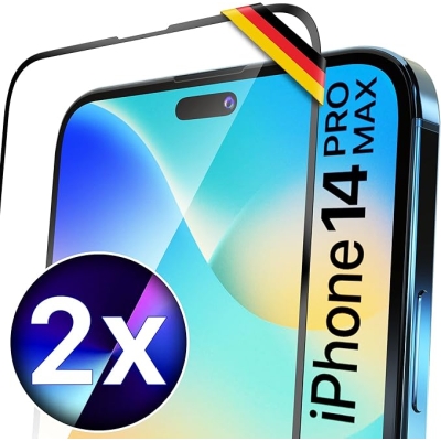UTECTION [Perfekcyjne dopasowanie] 2 x ekskluzywne szkło ochronne do iPhone 14 Pro Max [6,7" pełny ekran]