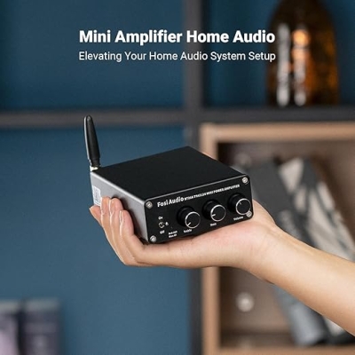 Fosi Audio BT20A Bluetooth 5.0 Stereo Audio 2-kanałowy wzmacniacz, wbudowany odbiornik, wzmacniacz mini HiFi klasy D 2.0CH do głośników domowych 100 W