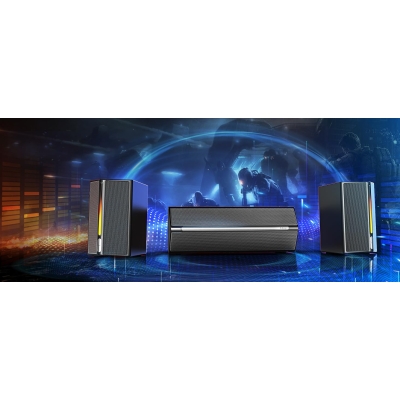 Gamingowy Głośnik Bluetooth FIFINE z subwooferem do komputerów PC, laptopów, komputerów stacjonarnych, głośników do gier USB z wejściem RGB 3,5 mm, re