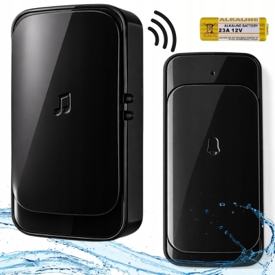 Dzwonek bezprzewodowy do drzwi furtki zasięg 300m led baterie wodoodporny