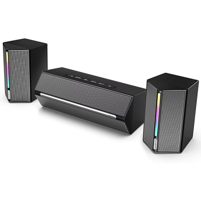 Gamingowy Głośnik Bluetooth FIFINE z subwooferem do komputerów PC, laptopów, komputerów stacjonarnych, głośników do gier USB z wejściem RGB 3,5 mm, re