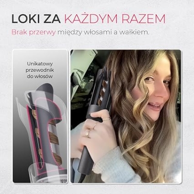 TYMO CURLPRO Automatyczna Lokówka do Dużych Kędziorów – Przenośna Automatycznie Obracająca się Lokówka 25mm,160-210℃, Łatwe Kręcenie, Ceramiczna