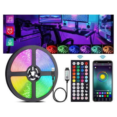 Taśma led rgb wodoodporna 3m bluetooth pasek sterowanie aplikacją pilot