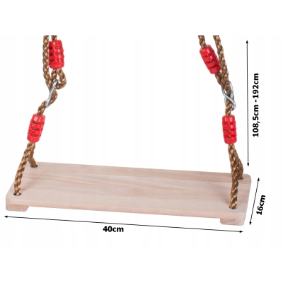 Huśtawka ogrodowa drewniana dla dzieci i dorosłych mocna deska