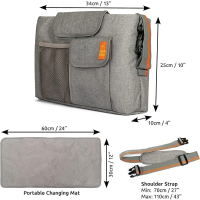 Torba do wózka dziecięcego z przenośną matą do przewijania i paskiem na ramię Tedibee