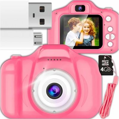 APARAT CYFROWY DLA DZIECI FULL HD 3MPX KAMERA GRY + KARTA 4GB ZESTAW XXL